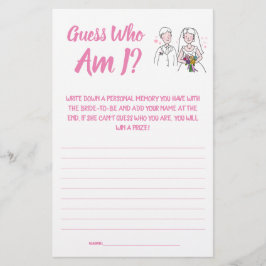 Vrijgezellenfeest Game Kaart Raad eens wie ik ben?