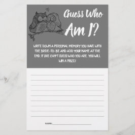 Vrijgezellenfeest Game Kaart Raad eens wie ik ben?