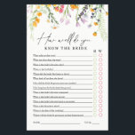 Vrijgezellenfeest Game kent de bride Wildbloemen f Flyer<br><div class="desc">Veel plezier met dit Vrijgezellenfeest Game! Geweldig ook voor Bachelorette,  Hen Party,  computerdouches...  Vind overeenkomende objecten en meer opties in mijn winkel of neem contact met me op.</div>