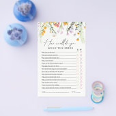 Vrijgezellenfeest Game kent de bride Wildbloemen f Flyer (Enkel)