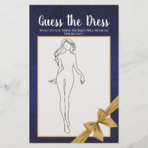 Vrijgezellenfeest Game Navy Gold raad de dress