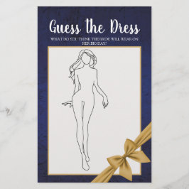 Vrijgezellenfeest Game Navy Gold raad de dress Flyer