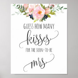 Vrijgezellenfeest game raad hoeveel Kisses Poster