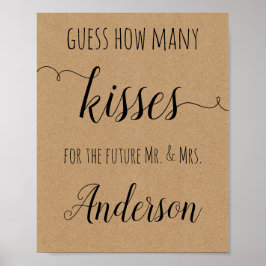 Vrijgezellenfeest game raad hoeveel Kisses Poster