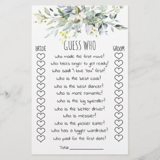 Vrijgezellenfeest game Raad wie kaart