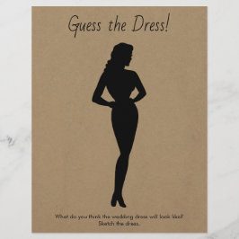 Vrijgezellenfeest Game Schets de trouwjurk Flyer