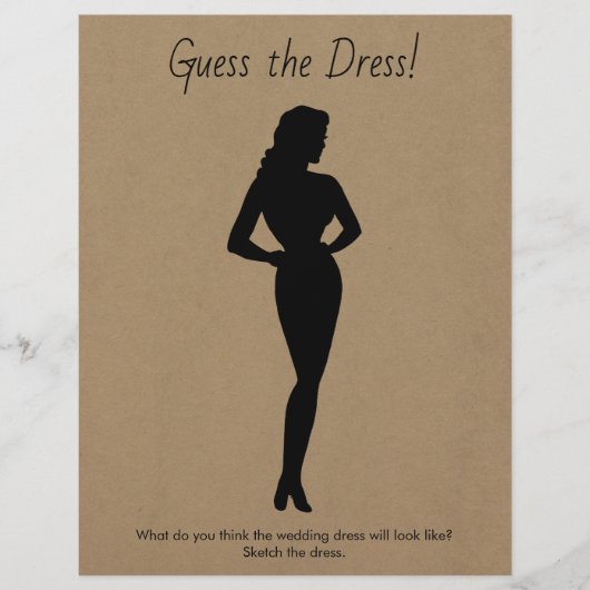 Vrijgezellenfeest Game Schets de trouwjurk Flyer (Voorkant)