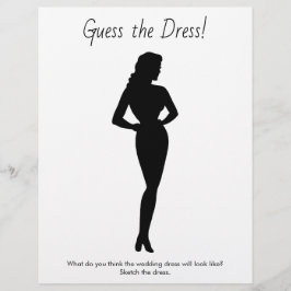 Vrijgezellenfeest Game Schets de trouwjurk Flyer