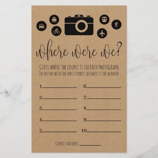 Vrijgezellenfeest Game waar we Kaart waren (Voorkant)