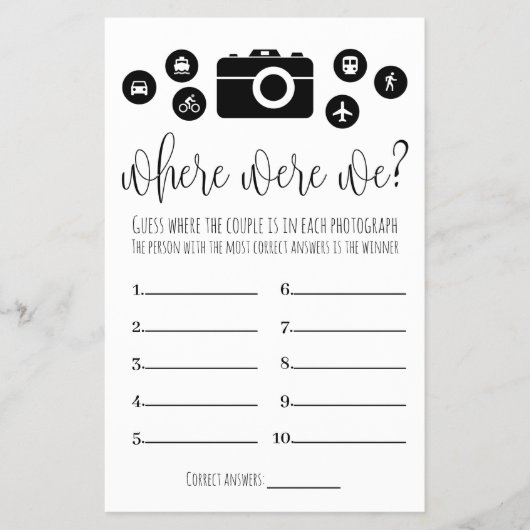 Vrijgezellenfeest Game waar we Kaart waren (Voorkant)