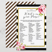 Vrijgezellenfeest game - Wat zit er in je tas? (Voorkant / Achterkant)