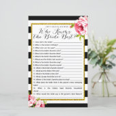 Vrijgezellenfeest Game - Wie kent Bride Best (Staand voorkant)