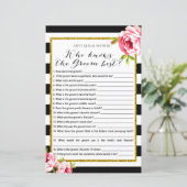 Vrijgezellenfeest Game - Wie kent Groom Best (Staand voorkant)