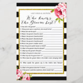 Vrijgezellenfeest Game - Wie kent Groom Best (Voorkant)