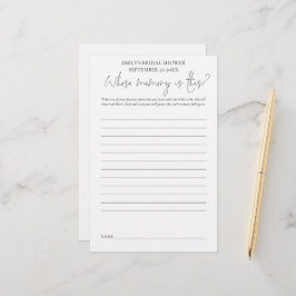 Vrijgezellenfeest game wiens geheugen zwart is, wi