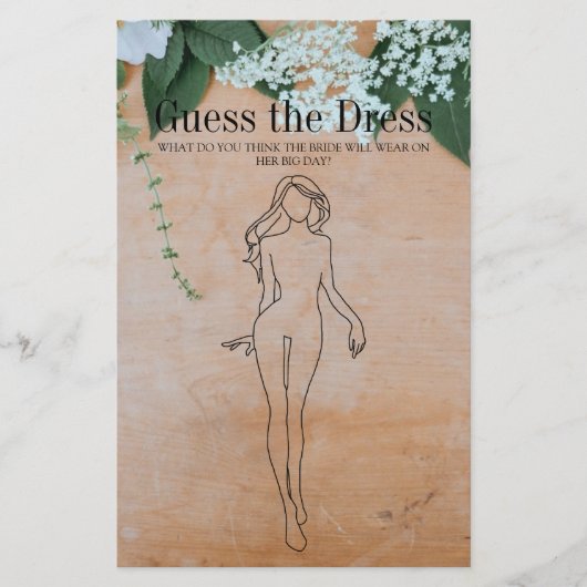 Vrijgezellenfeest Game Wood Floral raad het dress Flyer (Voorkant)