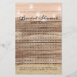 Vrijgezellenfeest game Word Search Rustic Wood Lan