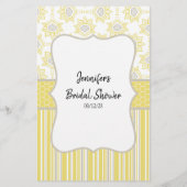 Vrijgezellenfeest Game Yellow Grey Raad de Dress Flyer (Achterkant)