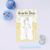 Vrijgezellenfeest Game Yellow Grey Raad de Dress Flyer (Enkel)