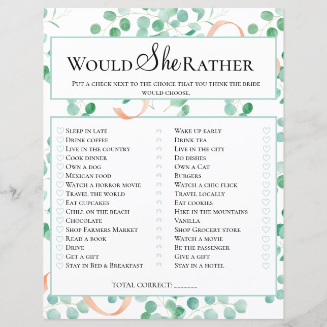 Vrijgezellenfeest Game zou een beetje eucalyptus z (Voorkant)