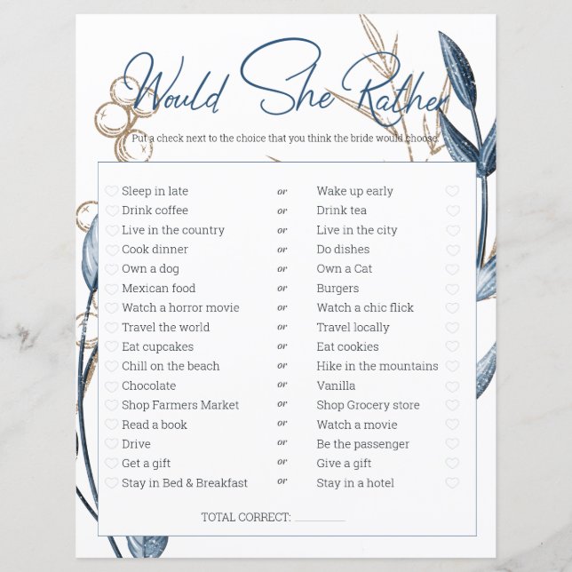 Vrijgezellenfeest Game zou ze eerder blauw goud zi (Voorkant)