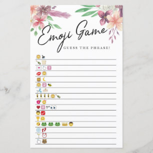 Vrijgezellenfeest Games raden de Emoji Game Floral