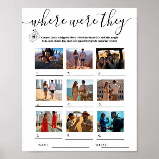 Vrijgezellenfeest Games WAAR ZE WAREN Poster (Voorkant)