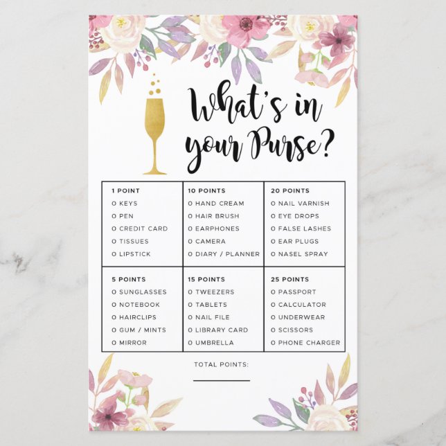 Vrijgezellenfeest games Wat is er in je paarse Cha (Voorkant)