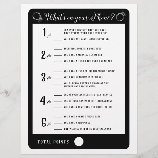 Vrijgezellenfeest games Wat is er op je telefoonsp Flyer (Voorkant)