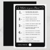 Vrijgezellenfeest games Wat is er op je telefoonsp Kaart (Voorkant / Achterkant)