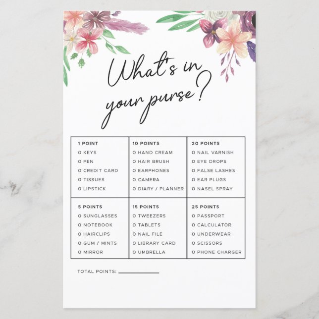 Vrijgezellenfeest games Wat zit er in je paarse ga (Voorkant)