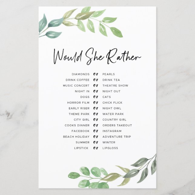 Vrijgezellenfeest games zouden ze eerder Greenery  (Voorkant)