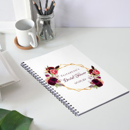 Vrijgezellenfeest gastenboek floral burgundy white notitieboek