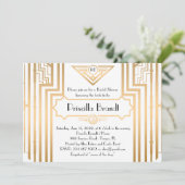 vrijgezellenfeest, Gatsby-stijl, wit & goud, art-d Kaart (Staand voorkant)