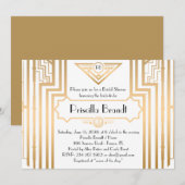 vrijgezellenfeest, Gatsby-stijl, wit & goud, art-d Kaart (Voorkant / Achterkant)