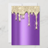 Vrijgezellenfeest Geb. 16e gouden 3D Paars Kaart (Achterkant)