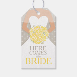 Vrijgezellenfeest geel repetitie bruiloft cadeau l cadeaulabel