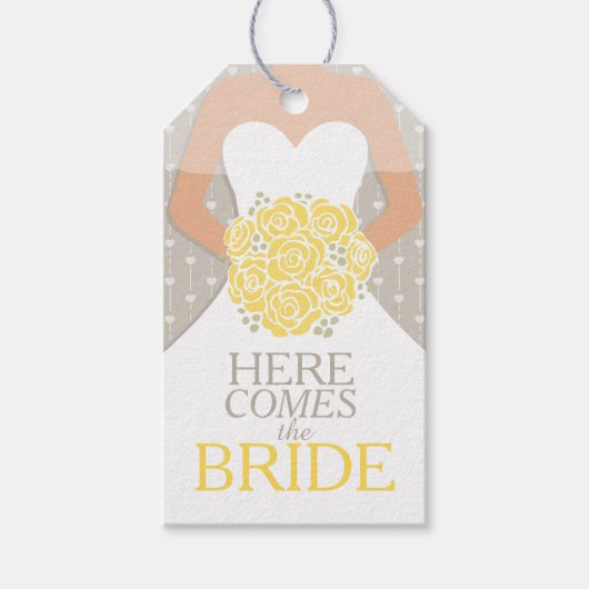 Vrijgezellenfeest geel repetitie bruiloft cadeau l cadeaulabel (Voorkant)