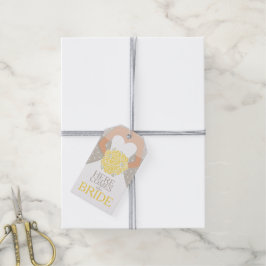 Vrijgezellenfeest geel repetitie bruiloft cadeau l cadeaulabel