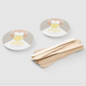 Vrijgezellenfeest geel roos wit jurk aangepaste fa handwaaier (Niet-gemonteerd)