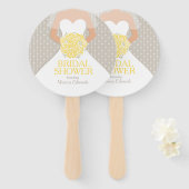 Vrijgezellenfeest geel roos wit jurk aangepaste fa handwaaier (Voorkant en achterkant)