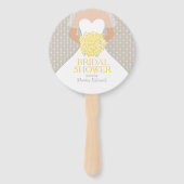 Vrijgezellenfeest geel roos wit jurk aangepaste fa handwaaier (Voorkant)