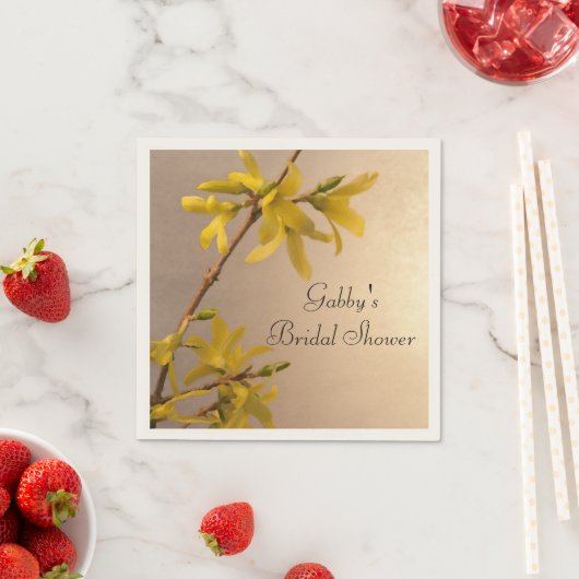 Vrijgezellenfeest Geel Spring Forsythia Flowers Servetten (Insitu)