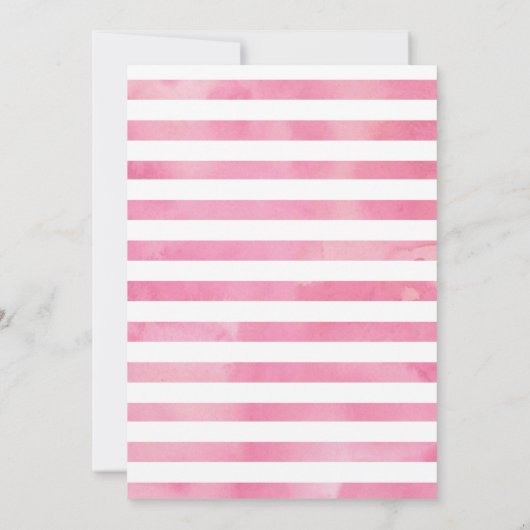 Vrijgezellenfeest |  geelroze Floral+Stripes Kaart (Achterkant)