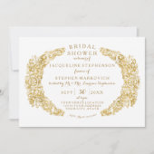 Vrijgezellenfeest gegraveerd bloemenacanthusbladgo kaart (Voorkant)