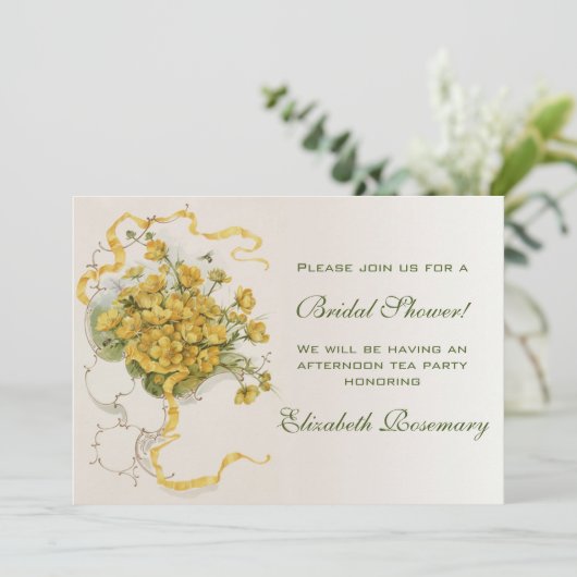  Vrijgezellenfeest  Gele Bloem Kaart (Staand voorkant)