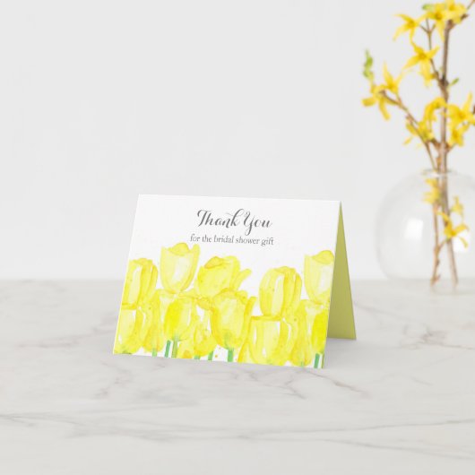 Vrijgezellenfeest Gele Tulpen Dank u Kaart (Gele Bloem)