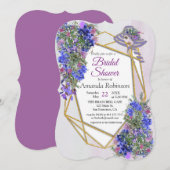 Vrijgezellenfeest Geometrische goud- en lavender F Kaart (Voorkant / Achterkant)