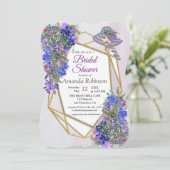 Vrijgezellenfeest Geometrische goud- en lavender F Kaart (Staand voorkant)