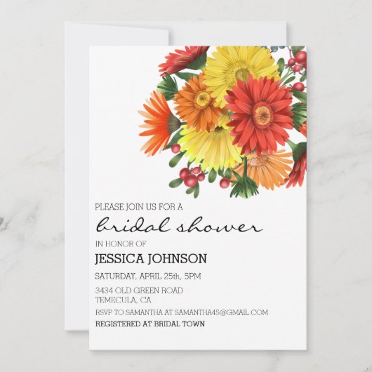 Vrijgezellenfeest Gerbera Daisy Floral Kaart (Voorkant)